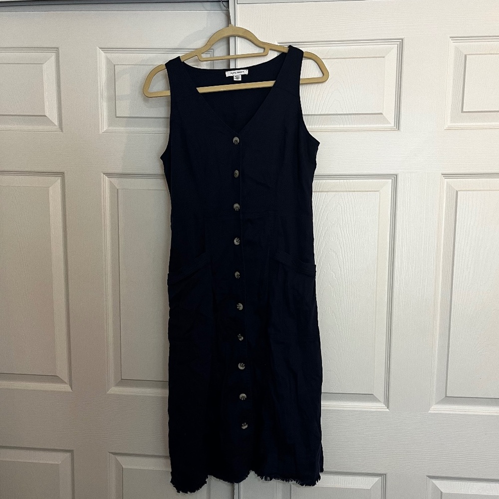 Pure Navy Brand Button Up Casual Midi Dress